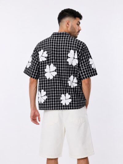 Alternative view of Box Fit Checkered Flower Shirt